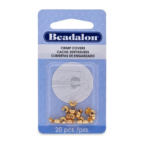 Artistic Wire Beadalon Crimp Cover 4mm Nickel Free Gold Plated, 20-Piece