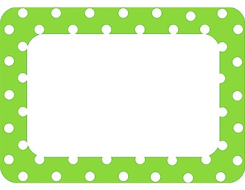 Teacher Created Resources Lime Polka Dots Name Tags, No. 2 (5174)