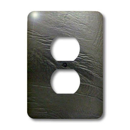 3dRose LLC lsp_29793_6 Vintage Black Leather Like, 2-Plug Outlet Cover