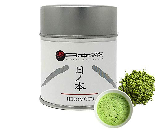 Nippon Cha - Hinomoto ORGANIC Matcha - JAS Certified - Japanese Origin - First Harvest - Premium Ceremonial Grade - Radiation Free - Zero Sugar - 30g (1oz) Tin