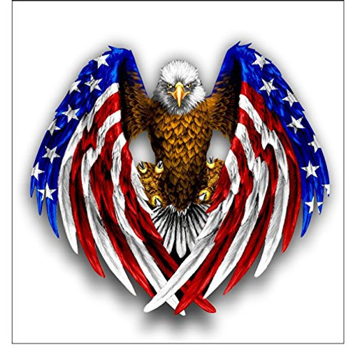 Bald Eagle American Flag sticker / decal