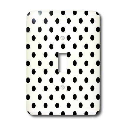 3dRose LLC lsp_20401_1 White and Black Polka Dot Print Single Toggle Switch
