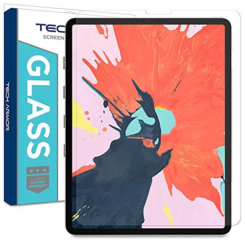 Tech Armor Ballistic Glass Screen Protector Designed for Apple iPad Pro 12.9 inch (2018)  Ultra-Thin 0.25mm for Extreme Touch Sensitivity (Works with Face ID and Apple Pencil) [1-Pack]