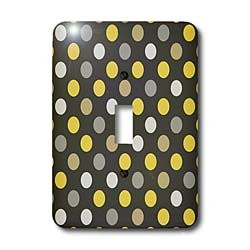 3dRose lsp_44251_1"Yellow And Gray Dots On A Black Background" Toggle Switch