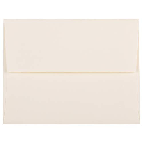 JAM PAPER A2 Strathmore Invitation Envelopes - 4 3/8 x 5 3/4 - Natural White Linen - 50/Pack