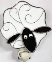 Lamb Sheep Night Light in Stained Glass with Standard Night Light Base