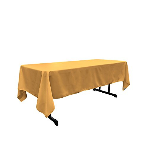LA Linen Polyester Poplin Rectangular Tablecloth, 60" x 120", Gold