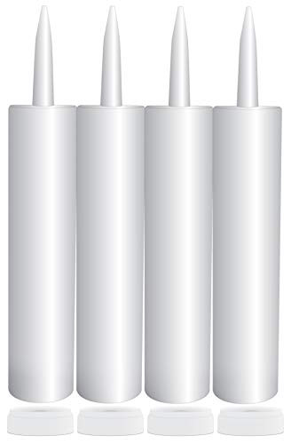 Empty Plastic Caulk Tubes, 11-Ounce (4-Pack); Refillable Sealant Caulking Tubes