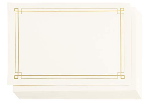 Award Certificates - 48 Blank Plain Paper Sheets with Gold Foiled Metallic Border, Laser and Inkjet Printer Compatible, 140 GSM, 11 x 8.5 Inches