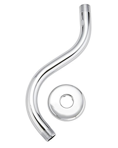 Plumb Pak PP825-191""S" Shaped Shower Arm and Flange Extension Head, Polished Chrome, Finish