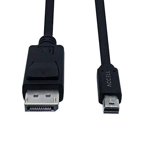 Accell mDP to DP 1.4 - VESA-Certified Mini DisplayPort to DisplayPort 1.4 Cable - 6 Feet, HBR3, 8K @60Hz, 4K UHD @240Hz