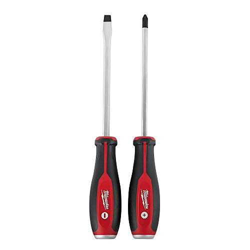 Milwaukee 48-22-2702 2 Piece Demolition Slotted and Phillips Head Screwdriver Set W/Steel Endcaps