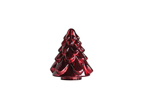Creative Co-op XM3181 Red Glass Christmas Tree Figurine