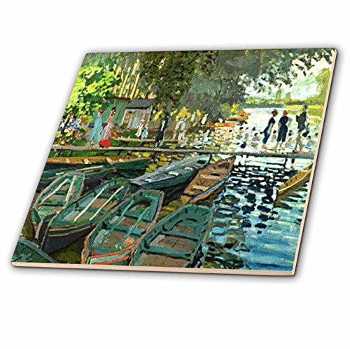 3dRose ct_45040_4 Monet Painting of The Bathers-Ceramic Tile, 12-Inch