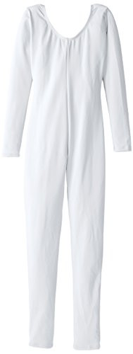 Capezio Big Girls' Team Basic Long Sleeve Unitard, White, Large