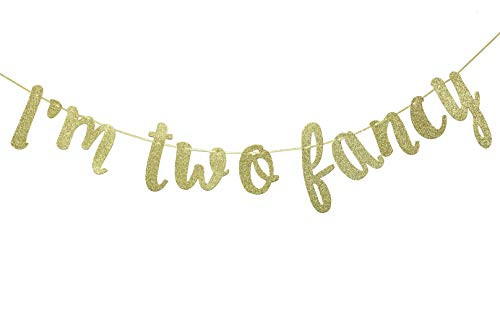 I'm Two Fancy Glitter Banner, Two Years Old Banner, 2nd Birthday Party Decor (Gold) I'm Two Fancy Glitter Banner, Two Years Old Banner, 2nd Birthday Party Decor (Gold)