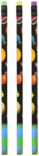 Rhode Island Novelty 12 - Outer Space Pencils - 7.5" L - Eraser Top