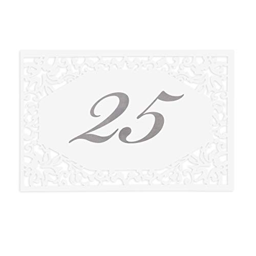 Darice DTIL1136 Darice, avid Tutera Illusion, 25 Piece, Die Cut Lace Paper Table Number Cards,,