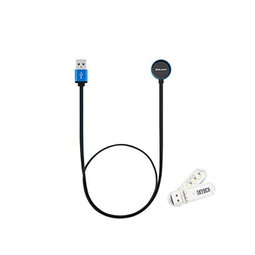 Olight MCC II Magnetic Charging Cable for Olight S1R, S1R II,S2R, S2R II,S10R III,S30R III ,S30R II ,H1R,H2R ,M2R with SKYBEN USB Light, not Compatible with R50 Pro and PL MINI (MCC II)