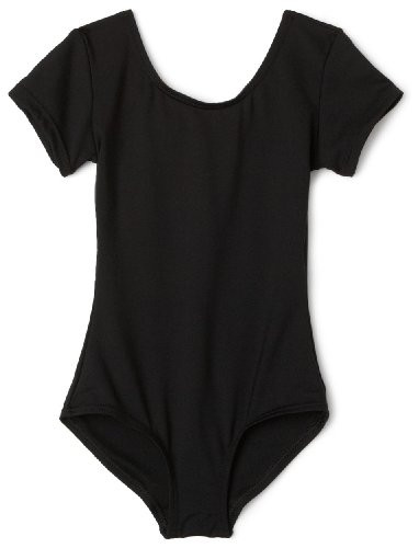 Capezio Big Girls' Team Basic Short Sleeve Leotard,Black,L (12-14)
