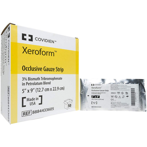 Xeroform Petrolatum Gauze Dressing 5' x 9', Box of 50