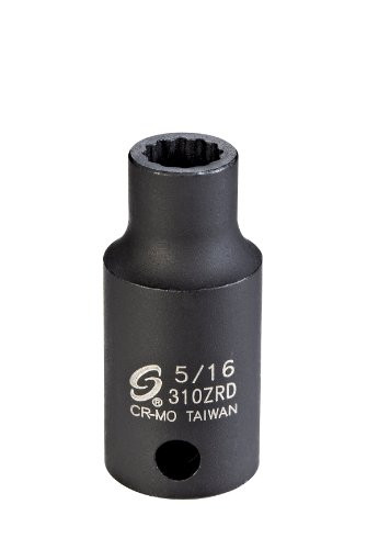 Sunex 310ZRD 3/8-Inch Drive 5/16-Inch 12-Point Semi-Deep Impact Socket