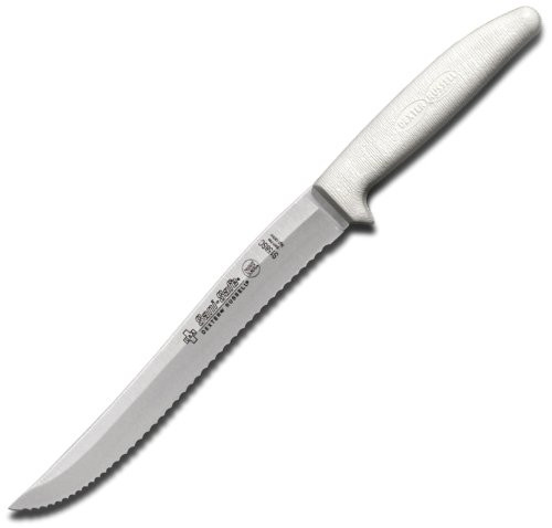 Dexter-Russell S158SC-PCP 8" Sani Safe Scalloped Utility Slicer, White