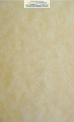 100 Old Age Parchment 65lb Cover Paper Sheets 8.5 X 14 Inches Cardstock Weight Colored Sheets 8.5" X 14" (8.5X14 Inches) Legal|Menu Size - Printable Parchment Semblance by The Pulp Process