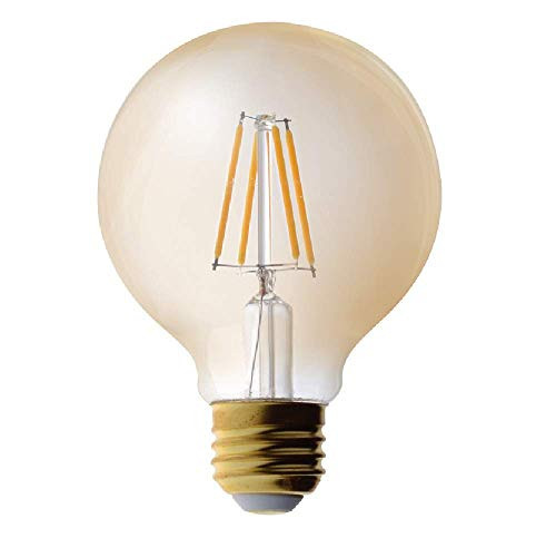 TriGlow T98831 LED 4.5 Watt (40W Equivalent) Amber Glass G25 Globe Bulb, DIMMABLE 2200K Color, 350 Lumens, E26 Medium Base LED Light Bulb