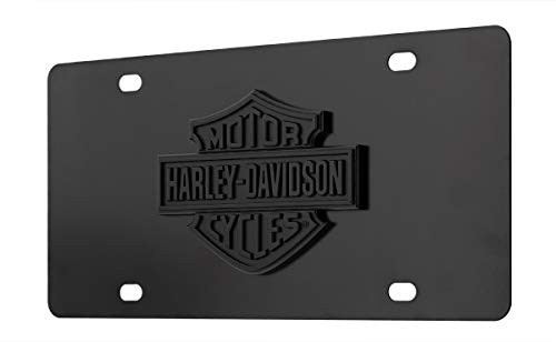 Harley-Davidson Bar and Shield Black 3D Emblem Decorative Vanity Front License Plate