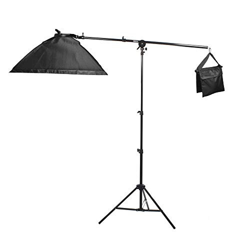Emart 45W Dimmable LED with Double Color Temperature Continuous Lighting Studio Kit, Boom Arm Hairlight Softbox for Photography Lighting and Photo Vedio Shooting