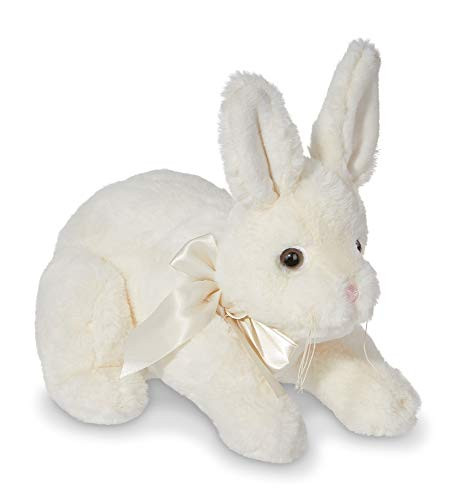 Bearington Hopi White Bunny Rabbit Plush Stuffed Animal, 10 inches