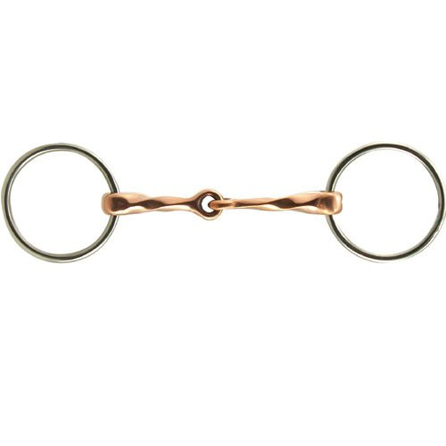 Coronet Slow Twist Loose Ring Copper Mouth Snaffle Horse Bit, 5-Inch