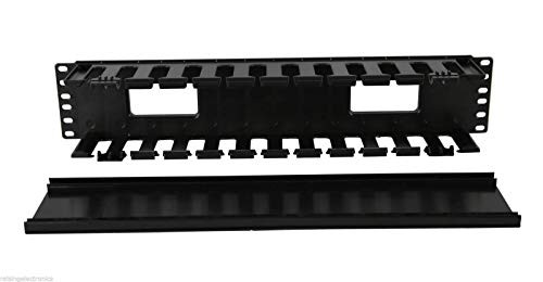 19" 2U Rack Mount Cable Management Unit 12 Slots With Panel Plastic