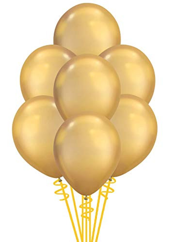 Qualatex Solid Shine Chrome Gold Biodegradable Latex Balloons, 11-Inches, 100-Units per pack (1-Pack)