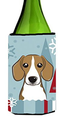 Caroline's Treasures Winter Holiday Beagle Wine Bottle Koozie Hugger, 750 ml, Multicolor