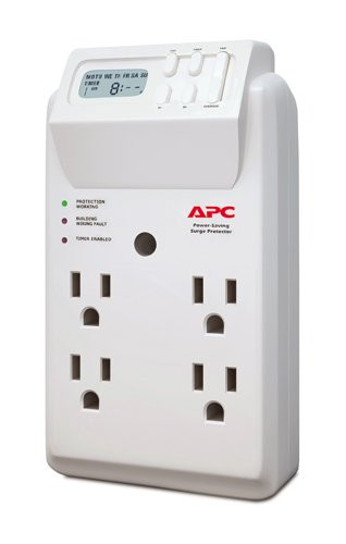 APC 4-Outlet Wall Surge Protector with Timer-Controlled Outlets, SurgeArrest Essential (P4GC), White