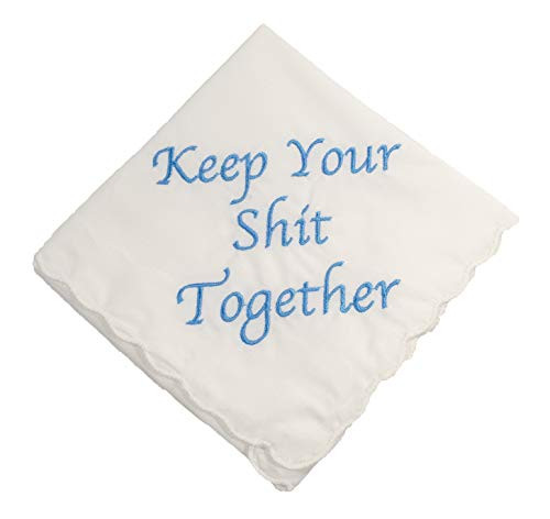 Keep Your Shit Together Wedding Handkerchief in Blue- Something Blue Bridal Keepsake