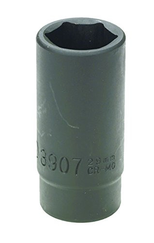 GEARWRENCH 3907D 1/2" Drive 6 Point Deep Axle Nut Socket GM & Ford 29mm, Black