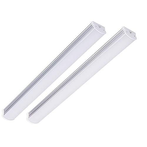 (Pack of 2)4ft 45 Watt Extendable Utility LED Shop Light Workbench Light 6500K 4500LM Built-in ON/Off Switch Linkable Kitchen Ceiling Light Fixture, 4' Linear Indoor Light for Garage Office