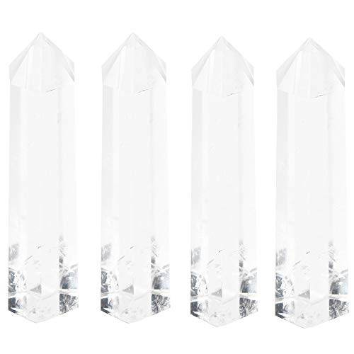 Luckeeper Healing Crystal Wands | 2" Clear Quartz Crystal Wand 6 Faceted Reiki Chakra Meditation Therapy 4 PCS Luckeeper Healing Crystal Wands | 2" Clear Quartz Crystal Wand 6 Faceted Reiki Chakra Meditation Therapy 4 PCS