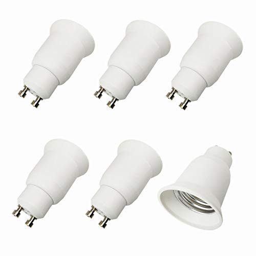 DZYDZR 6pcs Bulb Holder GU10 to E27 Adapter Converter - GU10 to E26 LED Bulb Base Socket