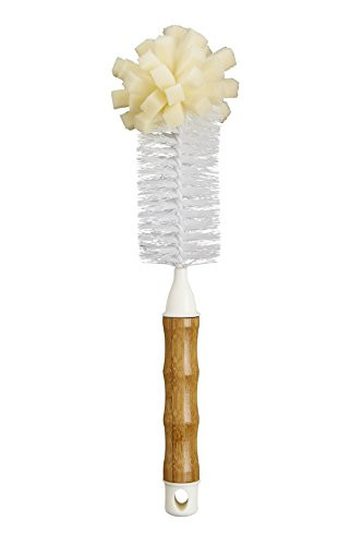 HIC Harold Import Co 42001 Bamboo Bottle Brush, White