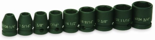 Williams 36902 9-Piece 3/8-Inch Drive Shallow 6 Point Impact Socket Set