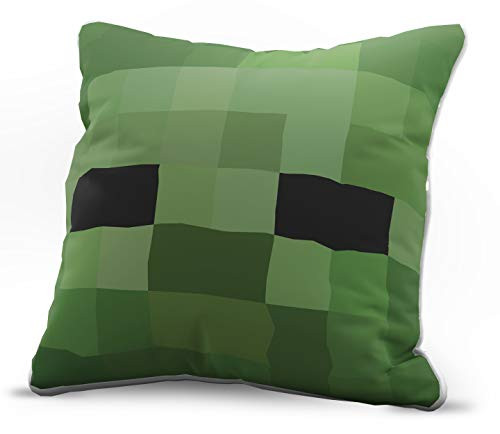 Jay Franco Minecraft Zombie Decorative Pillow Cover - Kids Super Soft 1-Pack Throw Pillow Cover - Measures 15 Inches x 15 Inches (Official Minecraft Product)