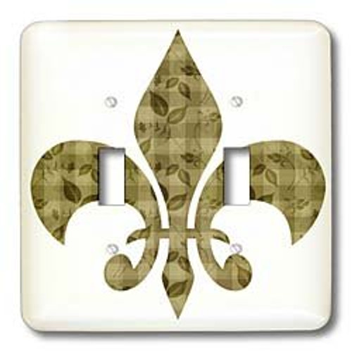 3dRose lsp_123319_2 Gold Floral and Leaves French Fleur De Lis Double Toggle Switch 3dRose lsp_123319_2 Gold Floral and Leaves French Fleur De Lis Double Toggle Switch