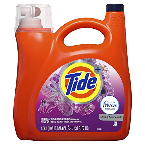 Tide Plus Febreze Freshness Spring and Renewal Scent Liquid Laundry Detergent, 138 Oz, 89 Loads, 4.613 Pound