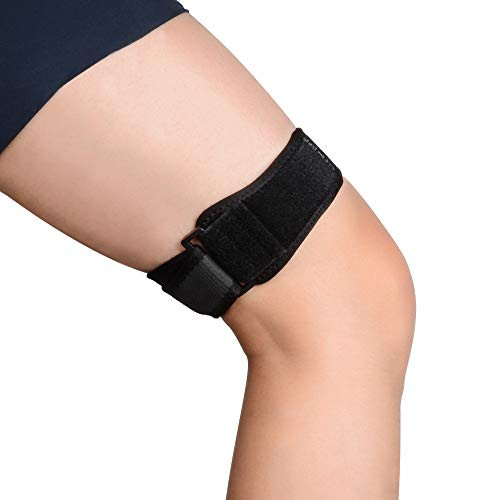 SupreGear IT Band Strap for Knee, Adjustable Comfortable Iliotibial Band Wrap Breathable ITB Strap for Iliotibial Band Syndrome (Black)