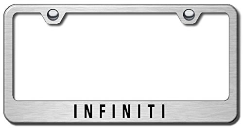 Au-tomotive Gold Infiniti Brushed Stainless Steel License Plate Frame Au-tomotive Gold Infiniti Brushed Stainless Steel License Plate Frame