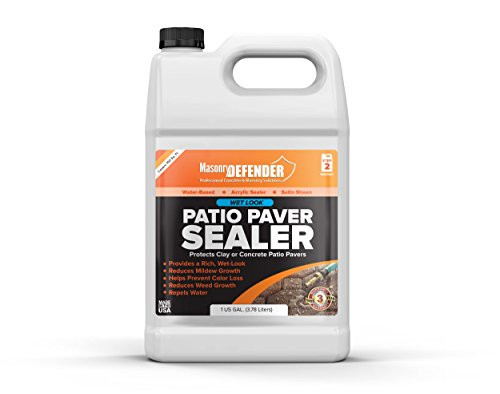Wet Look Patio Paver Sealer, 1 Gal - Clear Water-Based Sealant for Natural Stone Surfaces